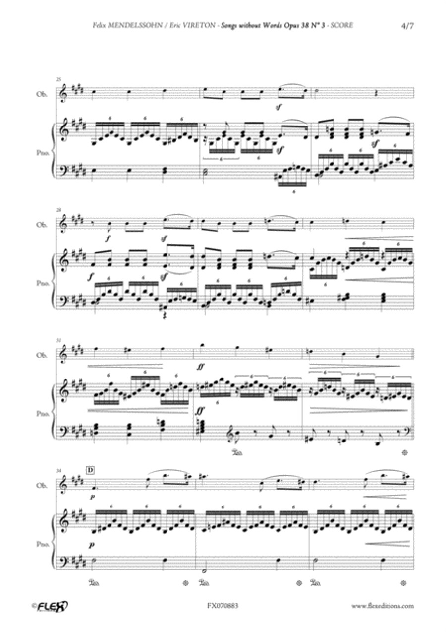 Songs without Words Opus 38 No. 3 Piano scores gallery preview page 4