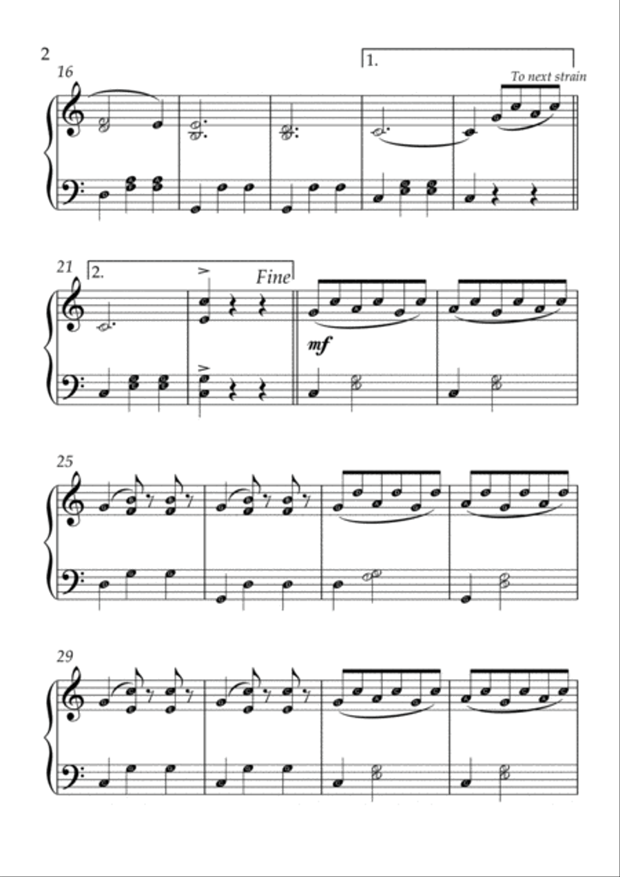 Waldteufel - Skaters’ Waltz(With Note name) Easy Piano scores gallery preview page 2