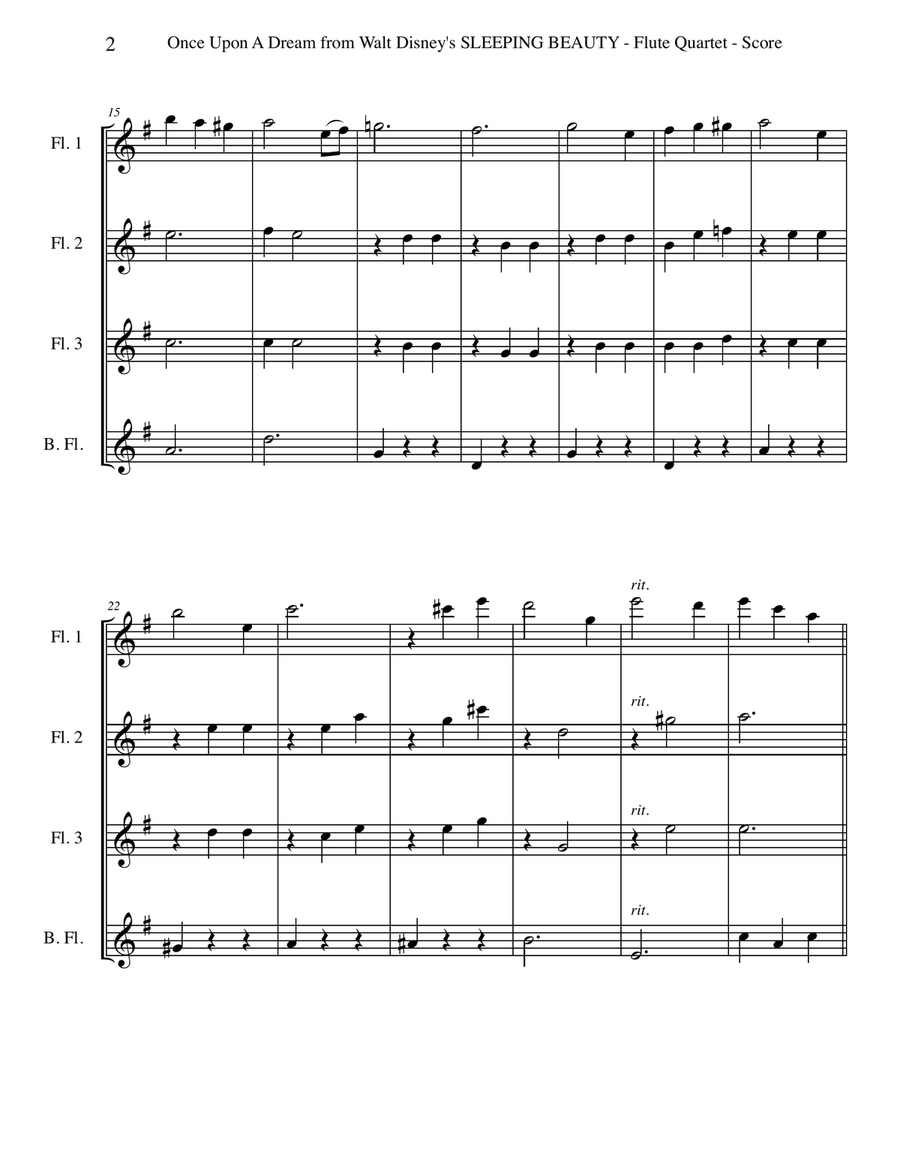 Once Upon A Dream Once Upon A Dream Woodwind Quartet scores gallery preview page 2