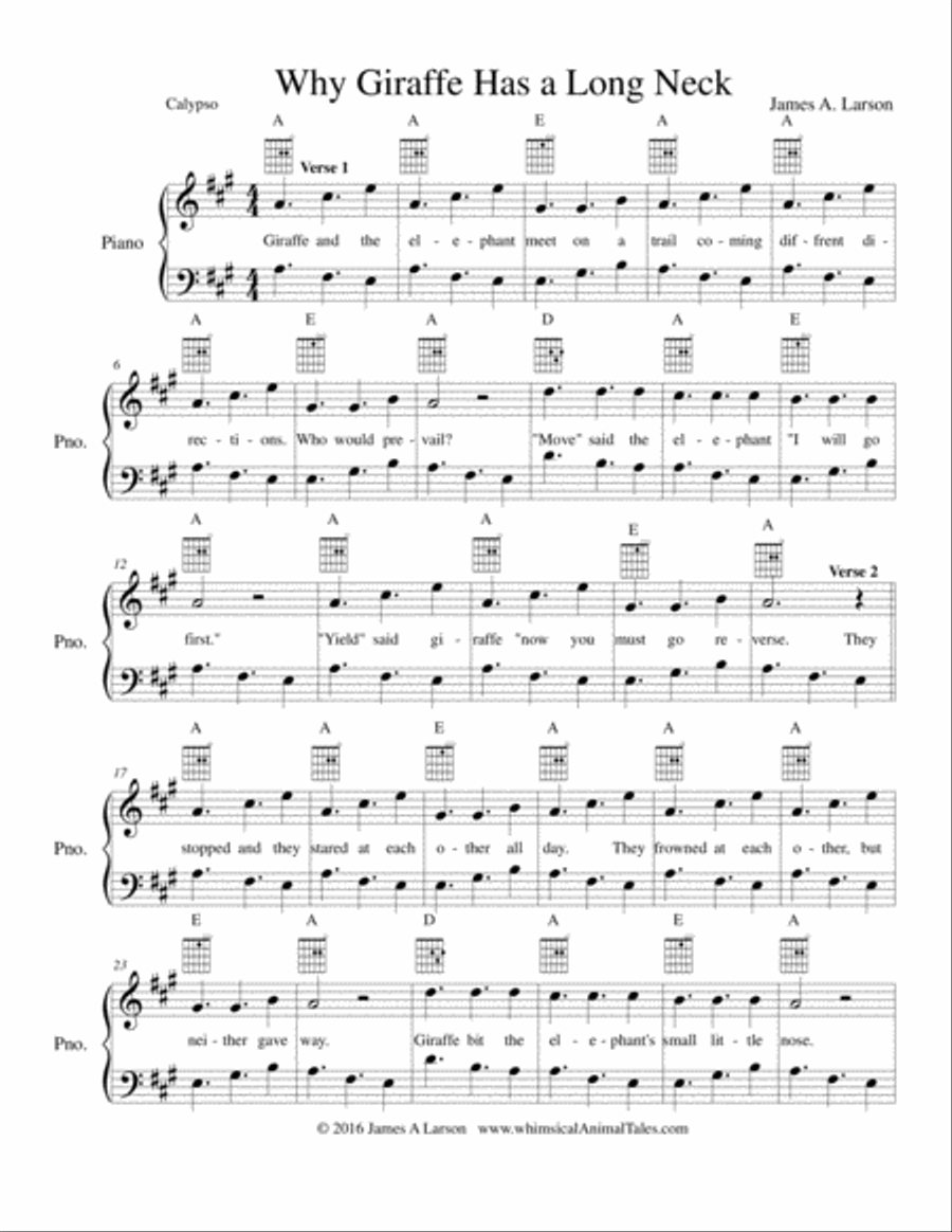 How Giraffe Got a Long Neck Voice scores gallery preview page 2