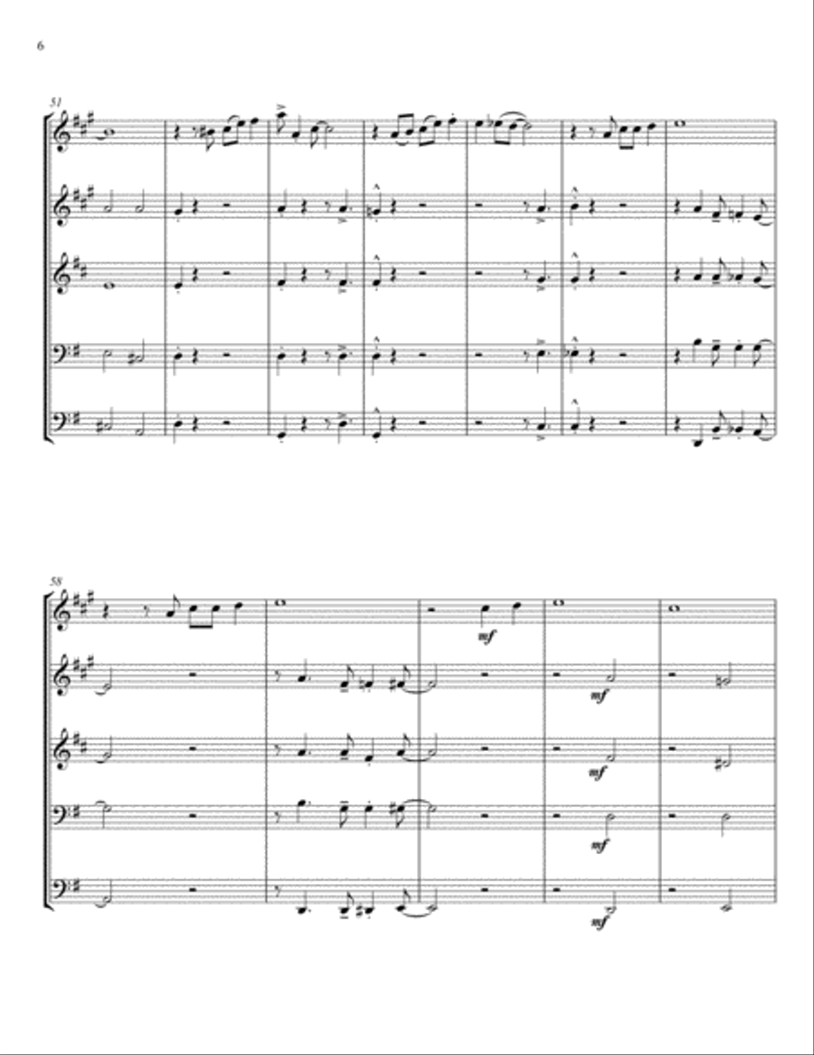 When the Saints Go Marching In, for Brass Quintet Brass Quintet scores gallery preview page 6