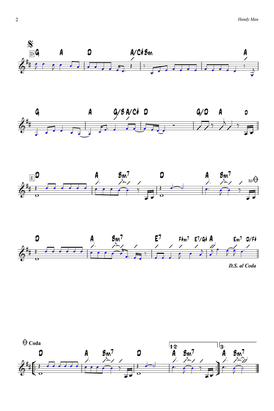 Handy Man Piano scores gallery preview page 2