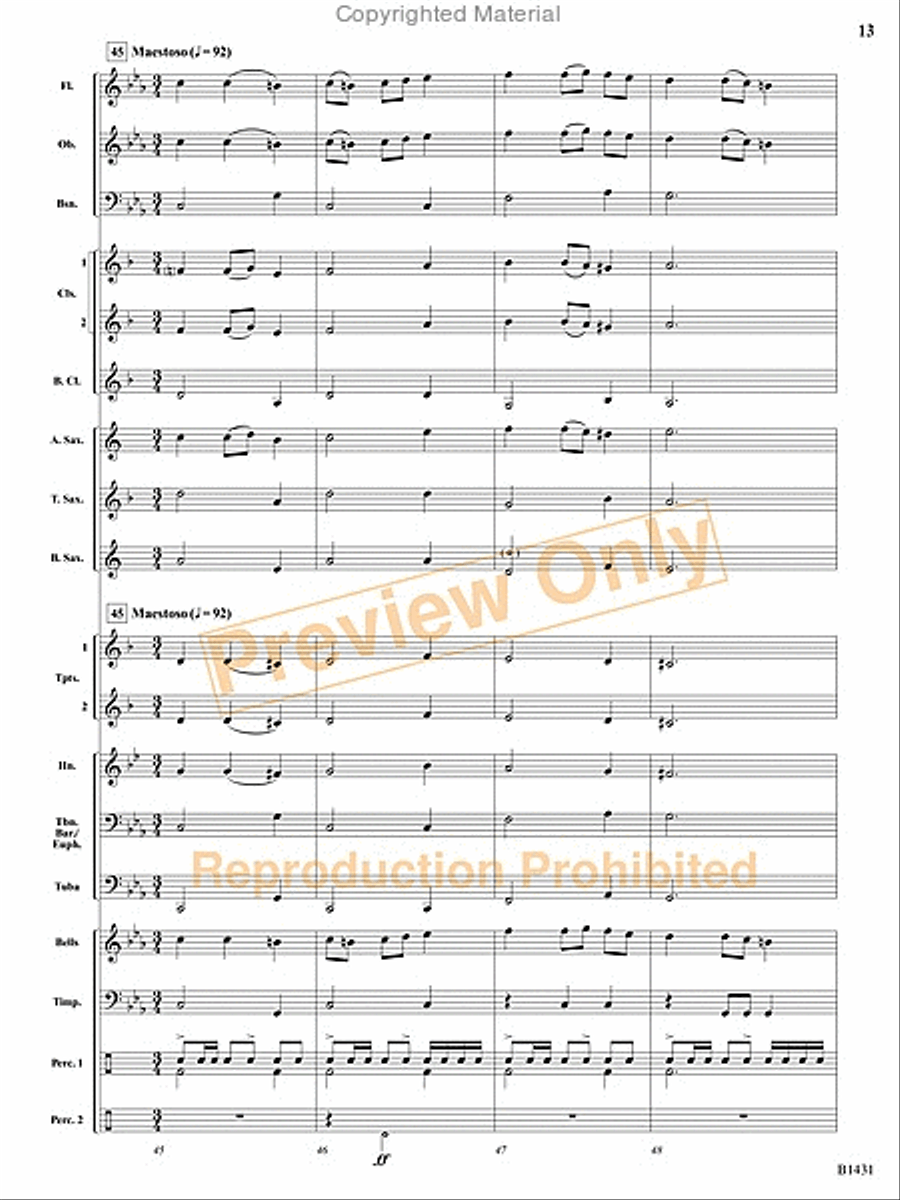 Fantasy on an Old English Melody Concert Band scores gallery preview page 12