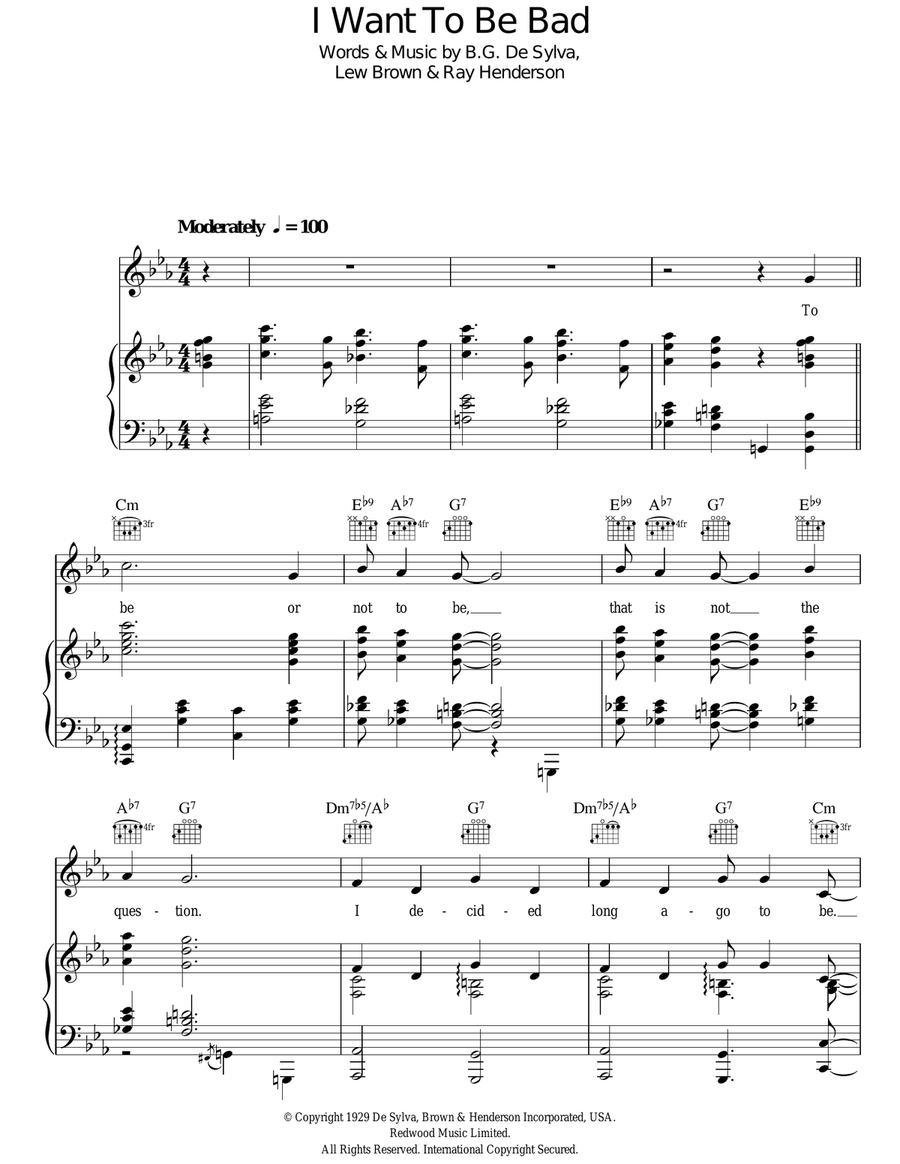 I Want To Be Bad Acoustic Guitar scores gallery preview page 1