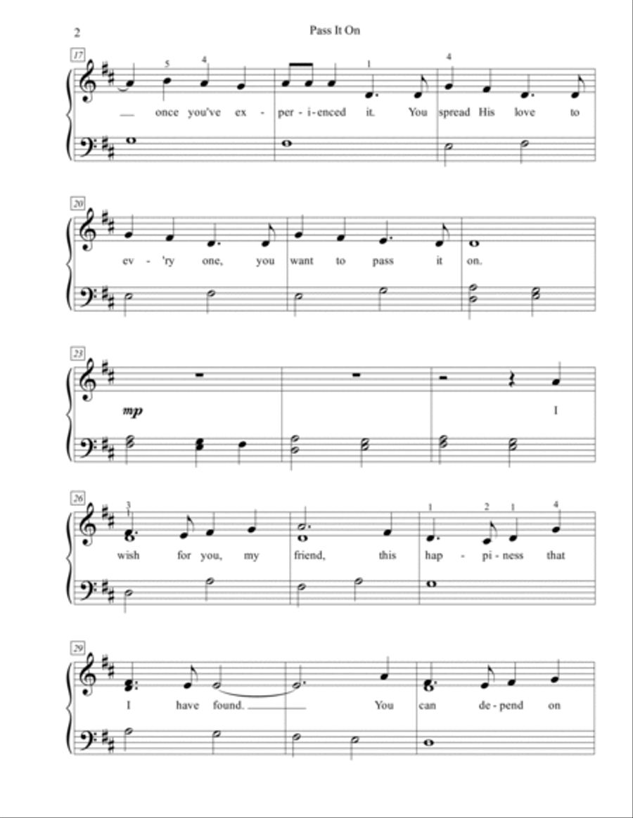 Pass It On Voice scores gallery preview page 2