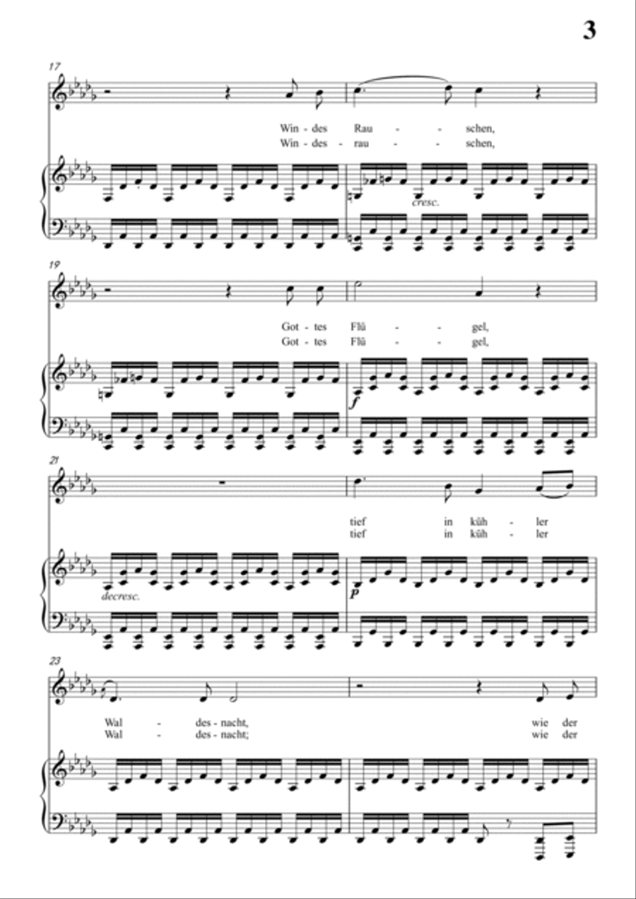 Schubert-Waldes-Nacht in #C for Vocal and Piano Voice scores gallery preview page 4