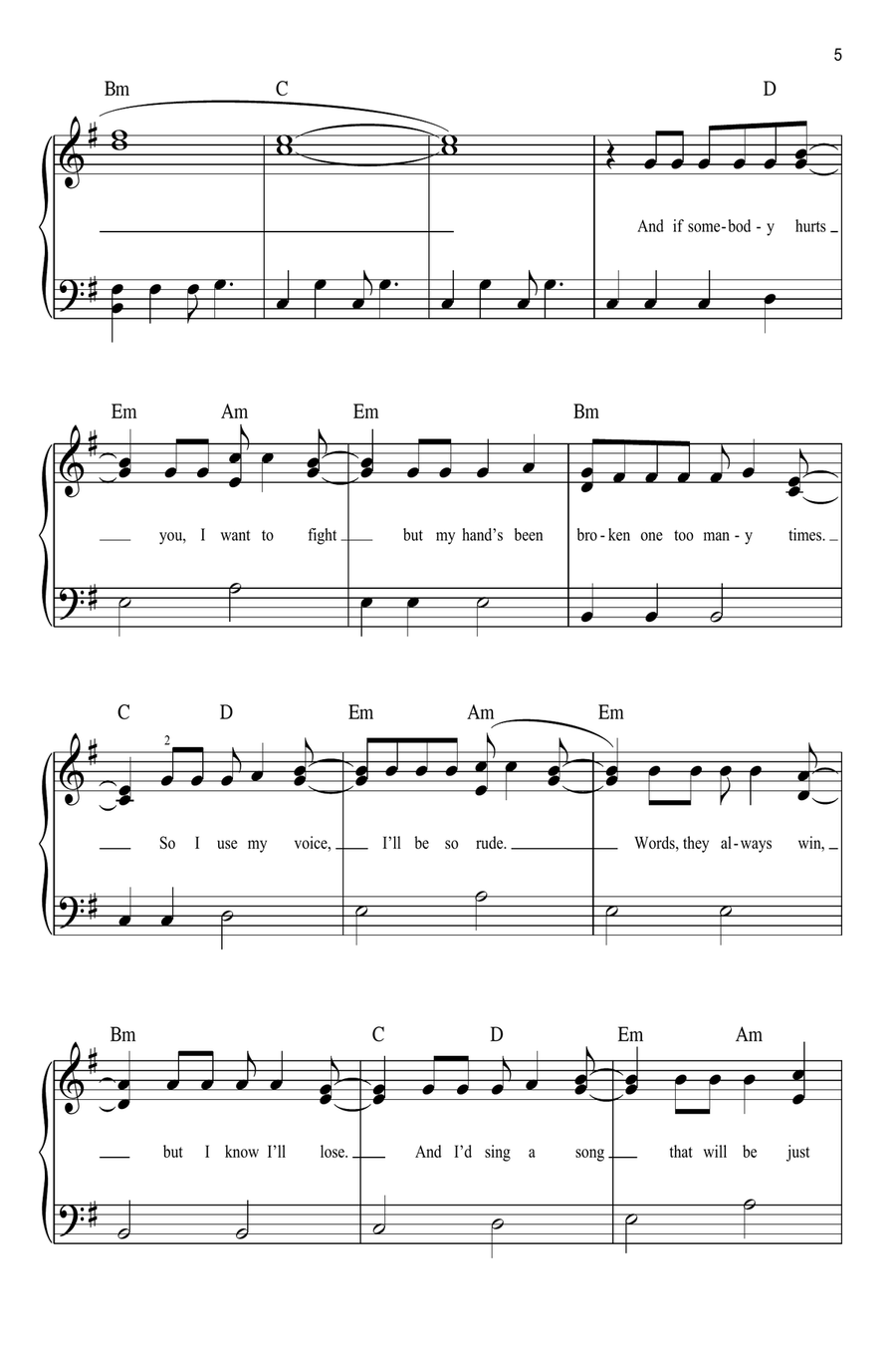 Another Love Easy Piano scores gallery preview page 5