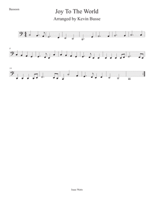 Joy To The World (Easy key of C) Bassoon