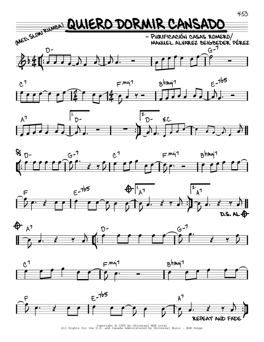 Quiero Dormir Cansado Quiero Dormir Cansado Piano scores gallery preview page 1