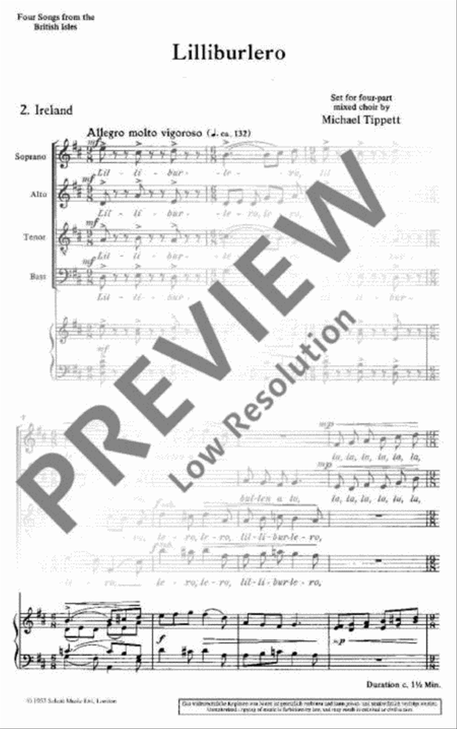 Four Songs from the British Isles 4-Part scores gallery preview page 3