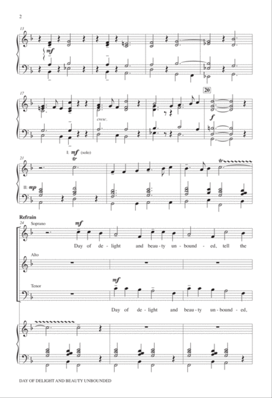 Day of Delight and Beauty Unbounded 4-Part scores gallery preview page 2