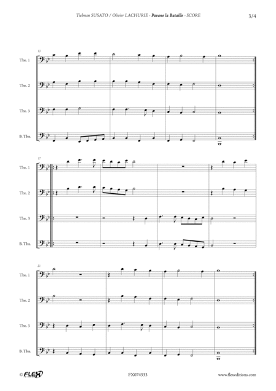 Pavane la Bataille Trombone scores gallery preview page 3
