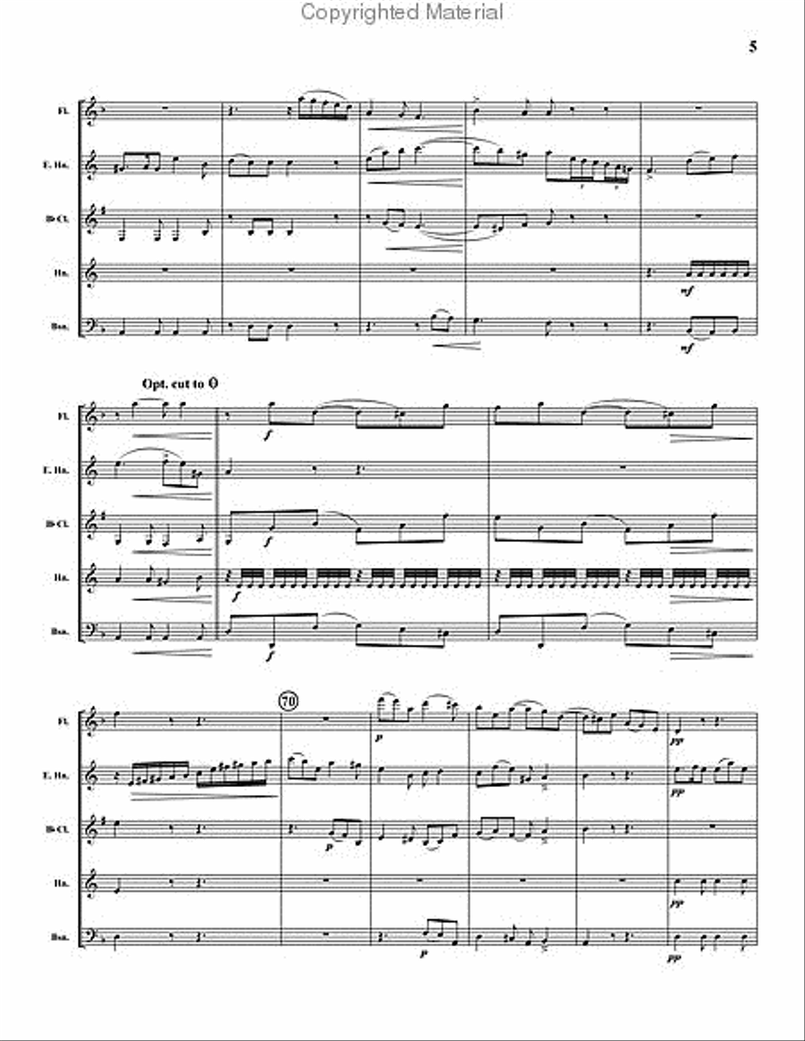 Adagio for English Horn Woodwind Quintet scores gallery preview page 6