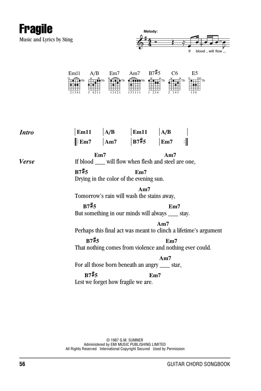 Fragile Acoustic Guitar scores gallery preview page 1