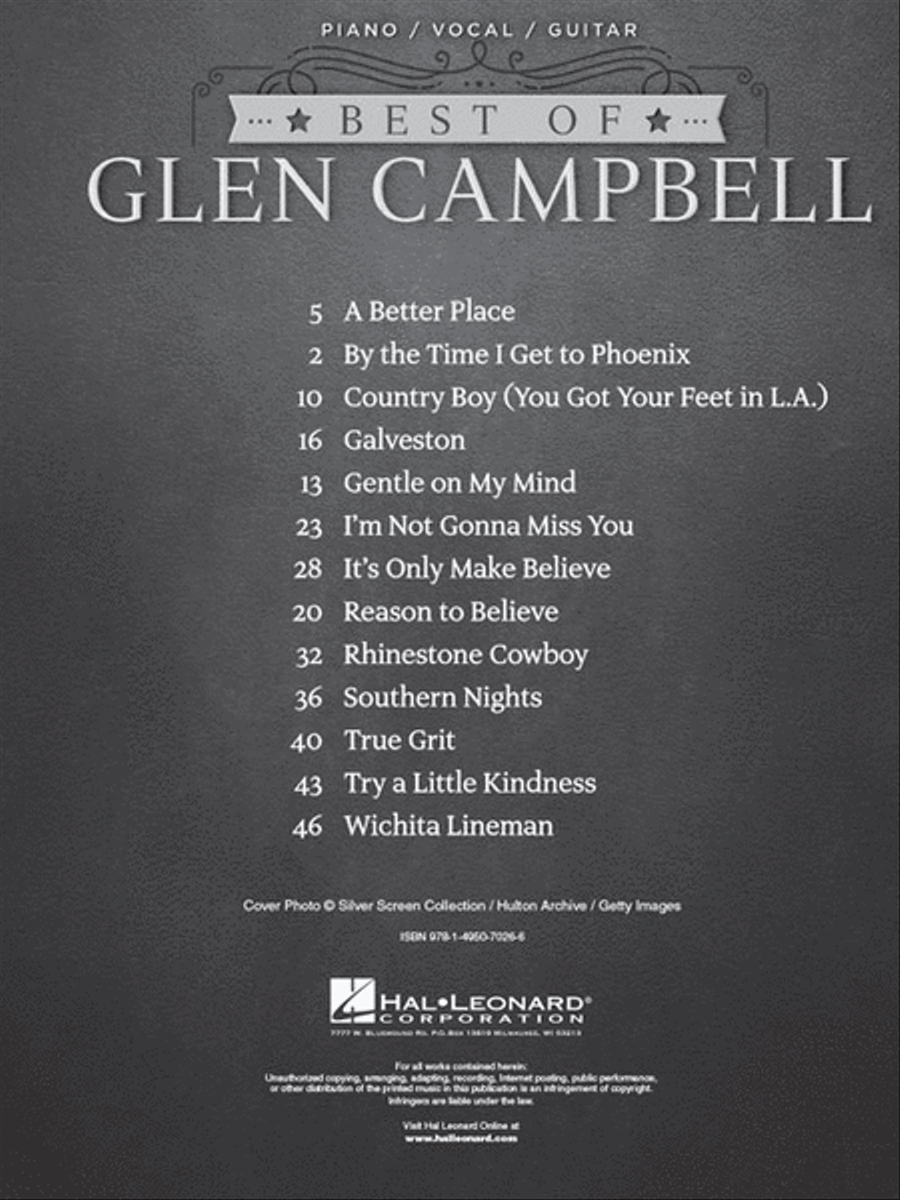 Best of Glen Campbell Best of Glen Campbell Piano, Vocal, Guitar scores gallery preview page 2