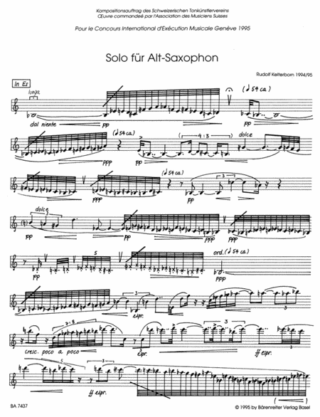 Solo for Alto Saxophone