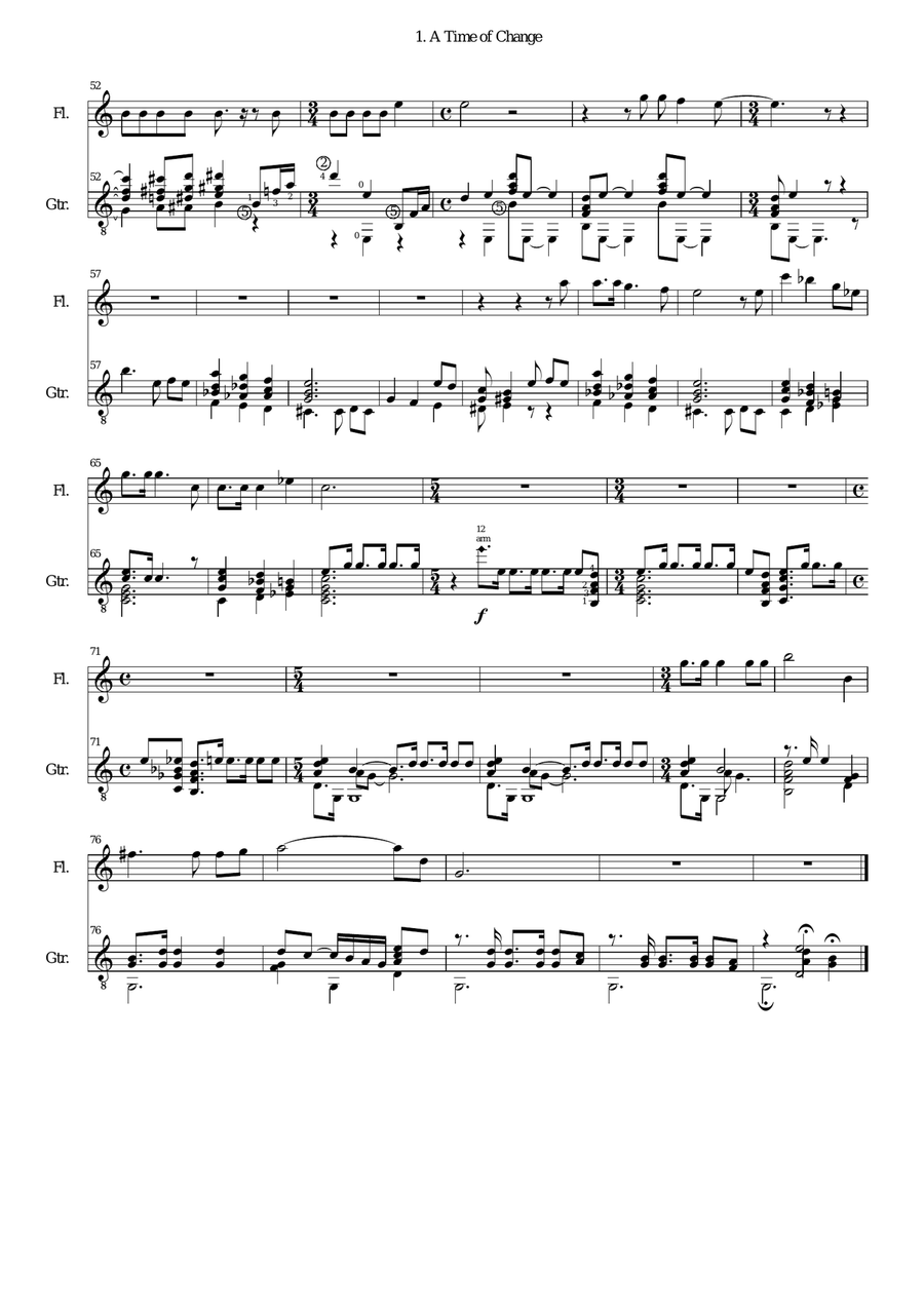 A time of change for flute and classical guitar Flute scores gallery preview page 3