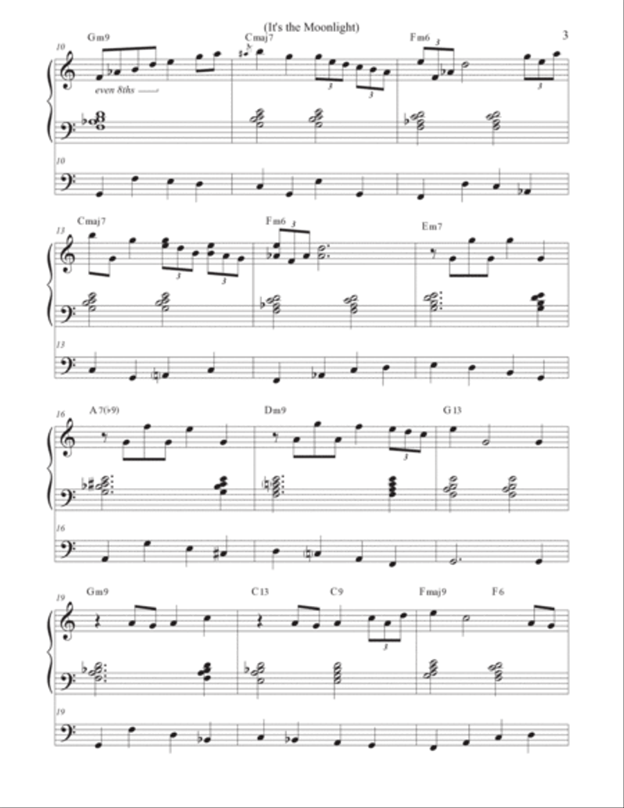 It's the Moonlight - Piano & Bass It's the Moonlight - Piano & Bass Jazz Ensemble scores gallery preview page 3