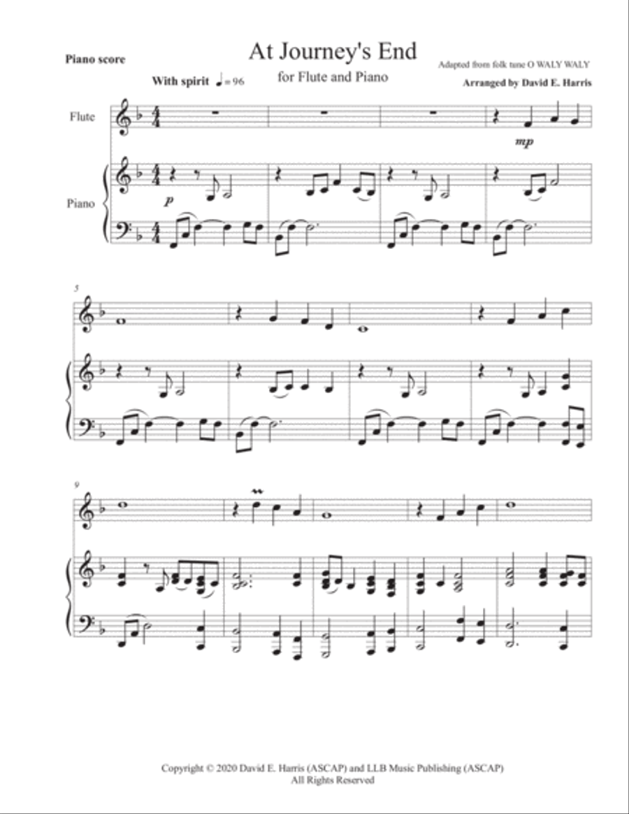 At Journey's End for Flute and Piano Flute Solo scores gallery preview page 2