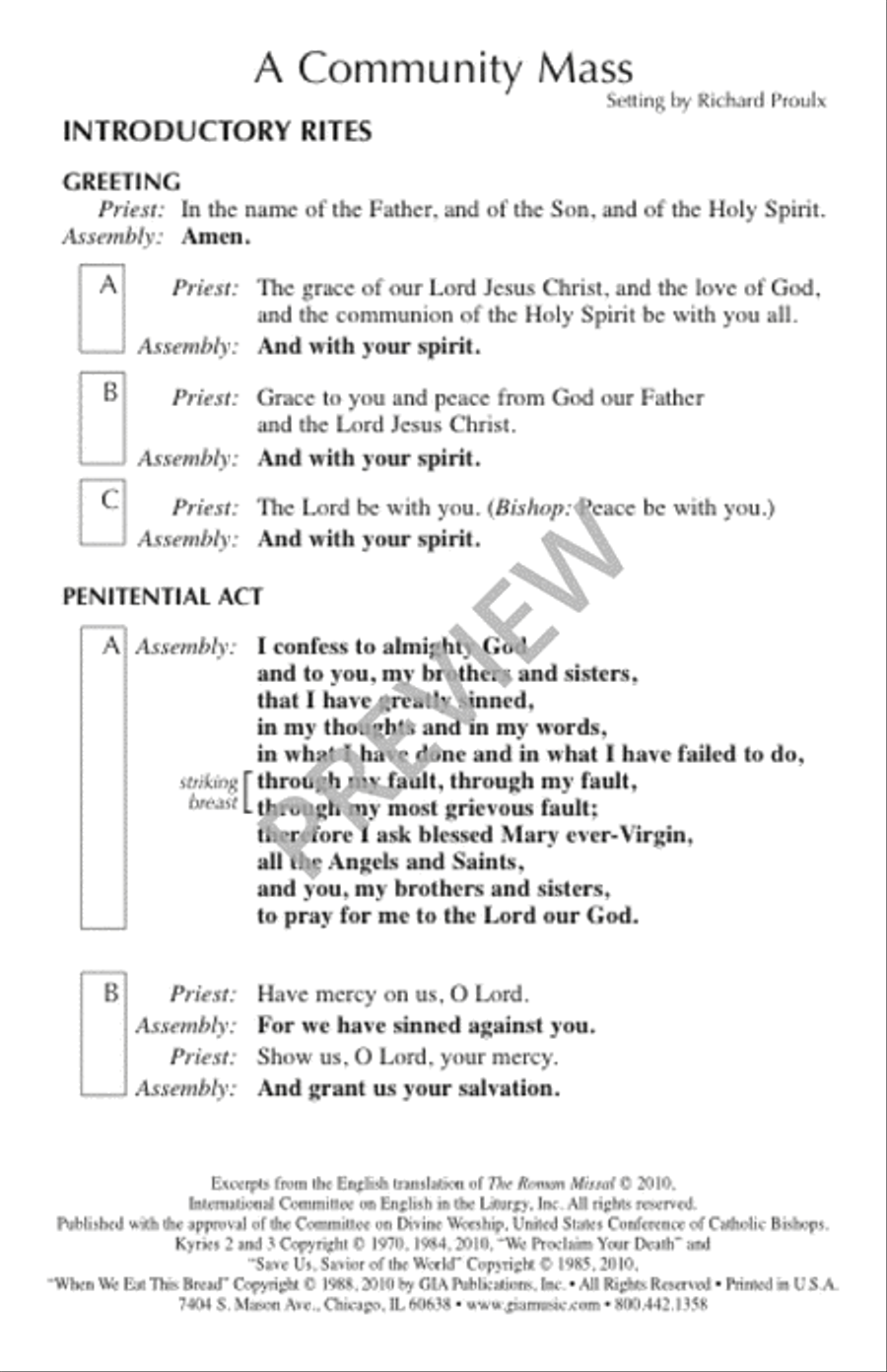 A Community Mass - Assembly Edition Unison Choir scores gallery preview page 2
