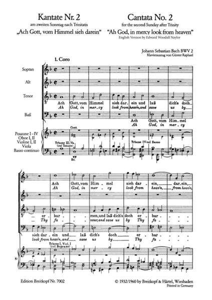 Cantata BWV 2 "Ah God, in mercy look from heaven"