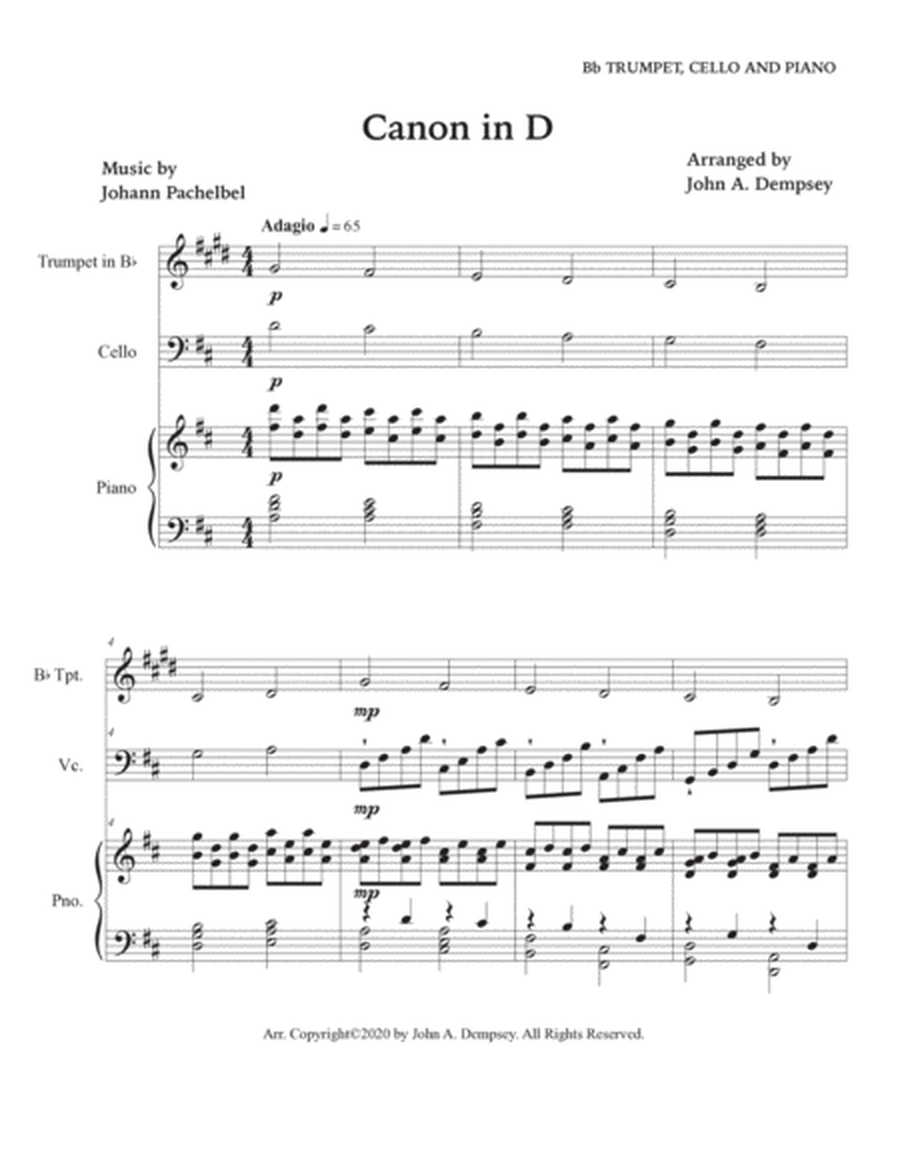 Canon in D (Trio for Trumpet, Cello and Piano) image number null