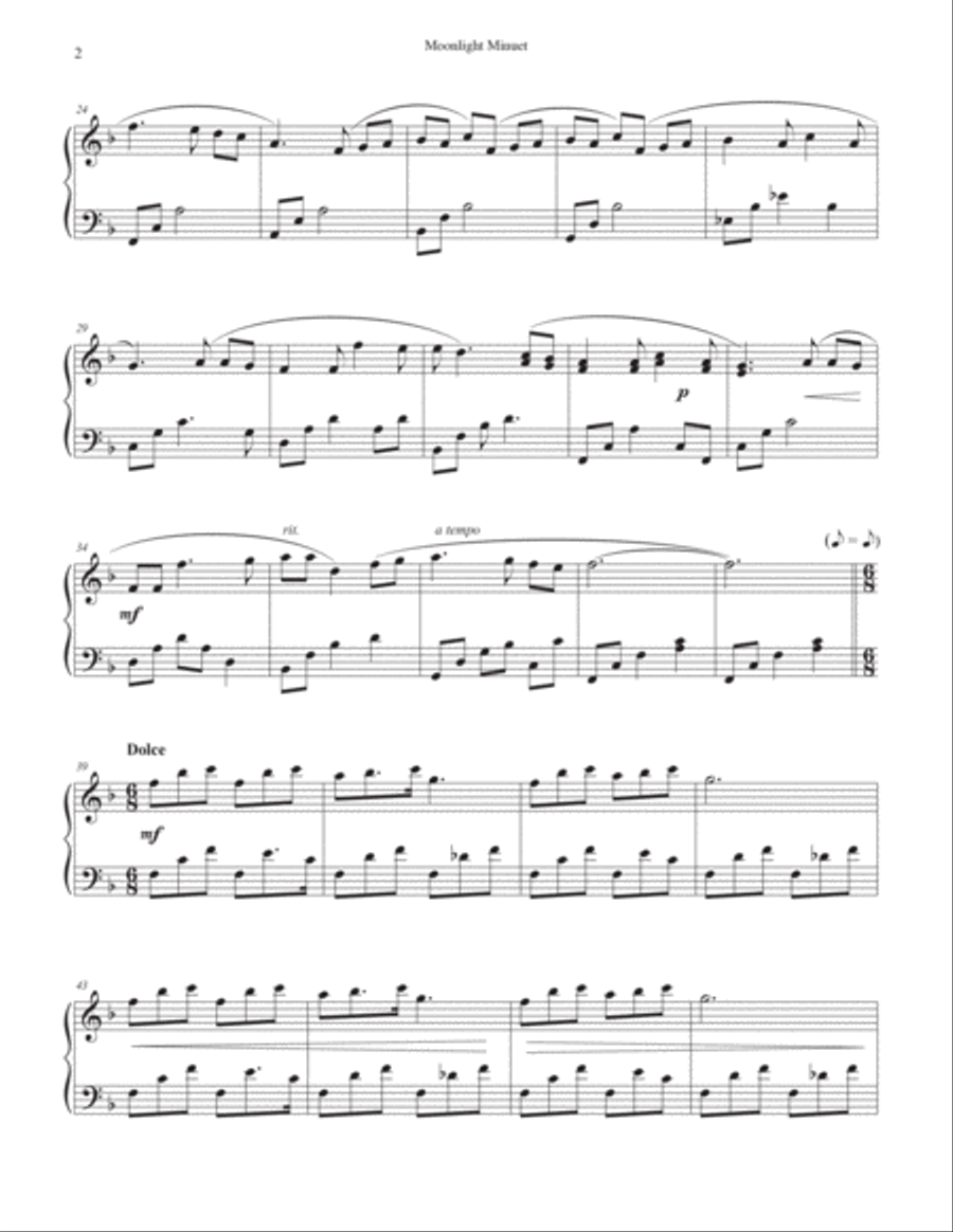 Moonlight Minuet Piano Solo scores gallery preview page 3