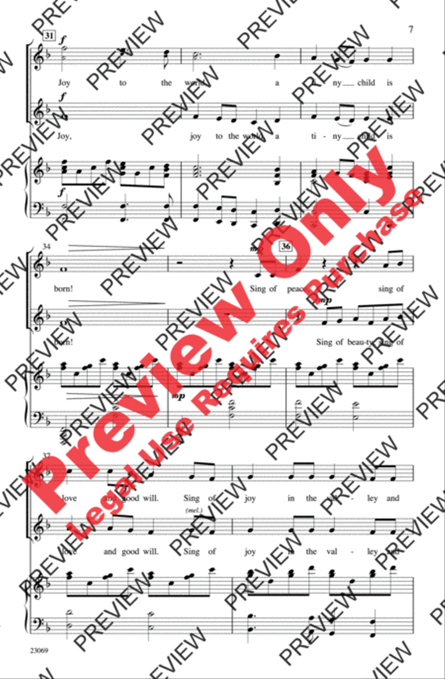Simple Joy (Simple Gifts / Joy to the World) 2-Part scores gallery preview page 6