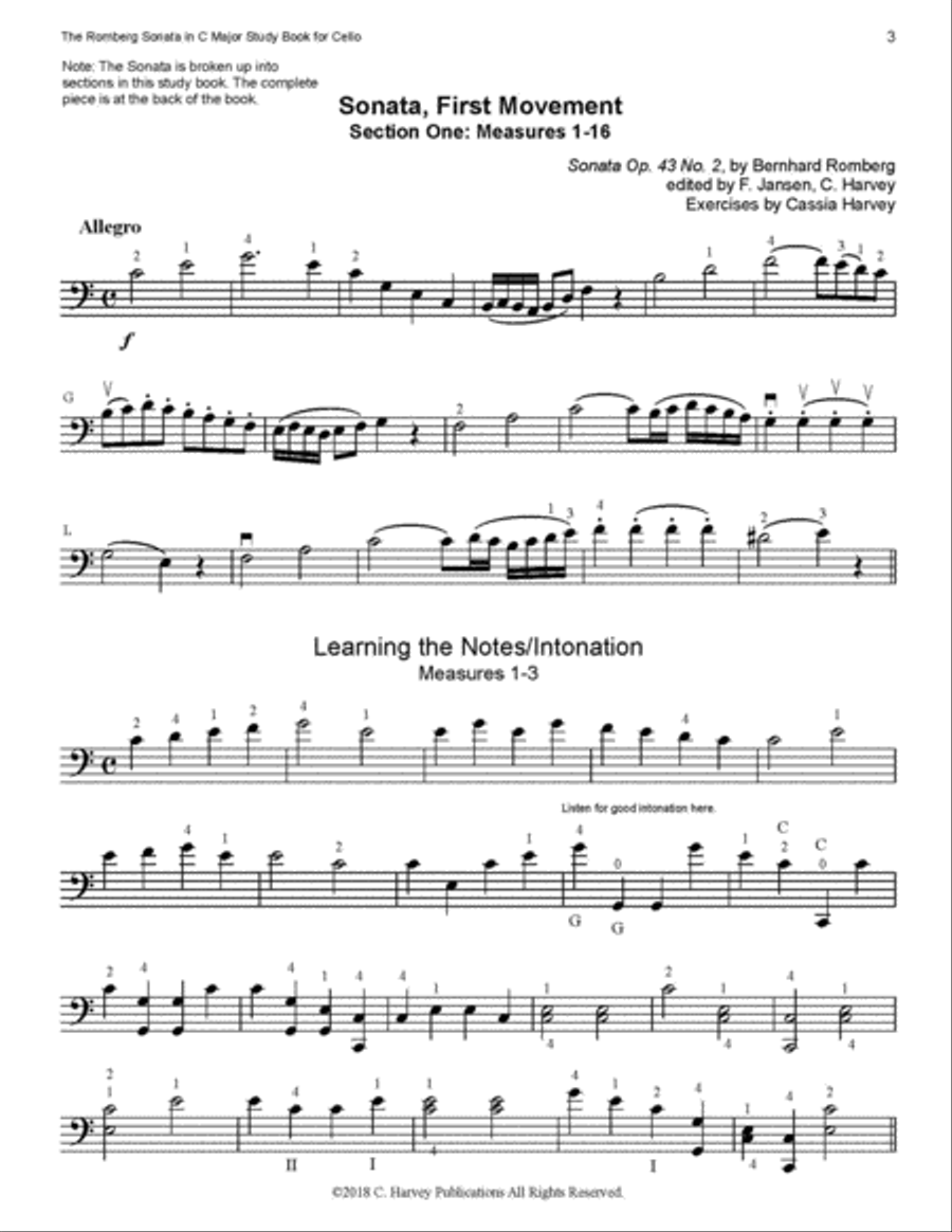 The Romberg Sonata in C Major Study Book for Cello Cello scores gallery preview page 2