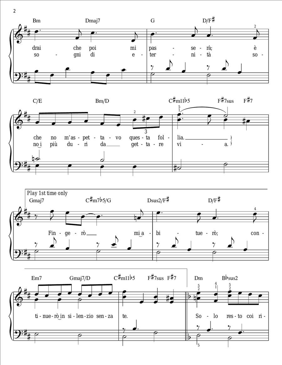 L'Ultima Notte Easy Piano scores gallery preview page 2