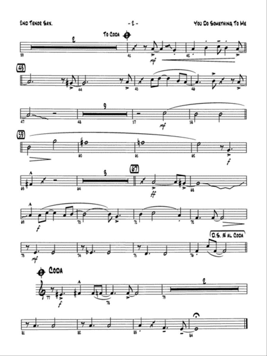 You Do Something to Me: 2nd B-flat Tenor Saxophone Jazz Ensemble scores gallery preview page 2