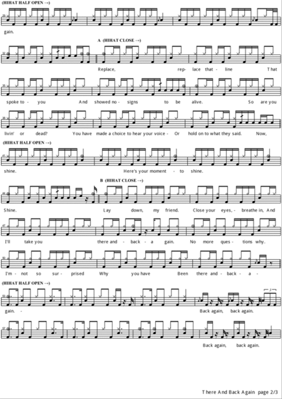 There And Back Again Drum Set scores gallery preview page 2