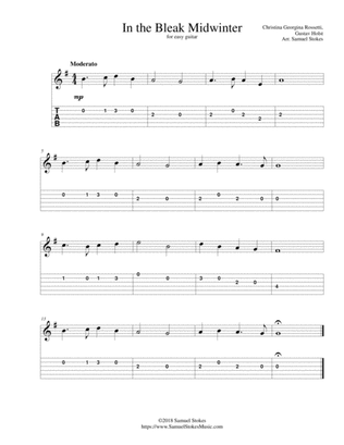 Book cover for In the Bleak Midwinter - for easy guitar with TAB