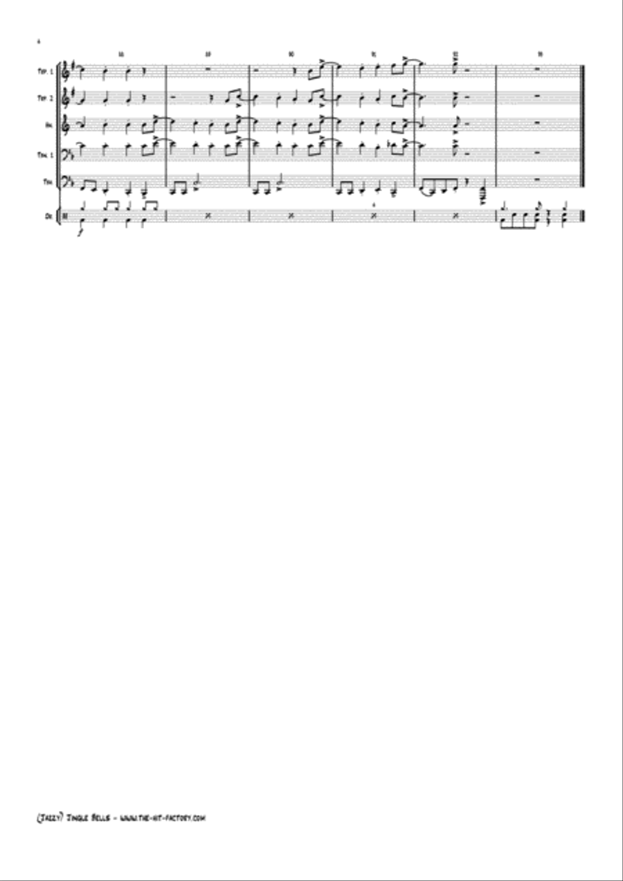 Jazzy Jingle Bells - Christmas Swing - Brass Quintet Euphonium scores gallery preview page 4