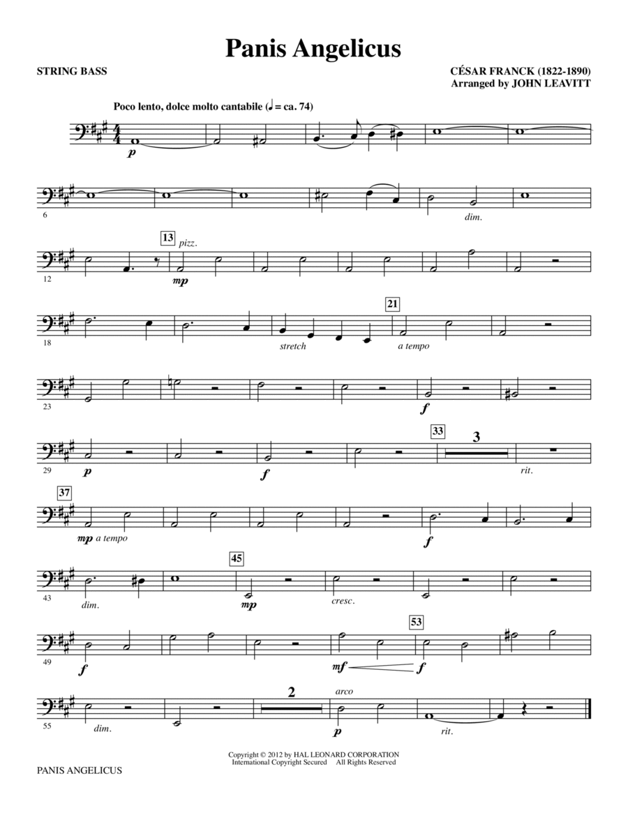 Panis Angelicus - String Bass Choir scores gallery preview page 1