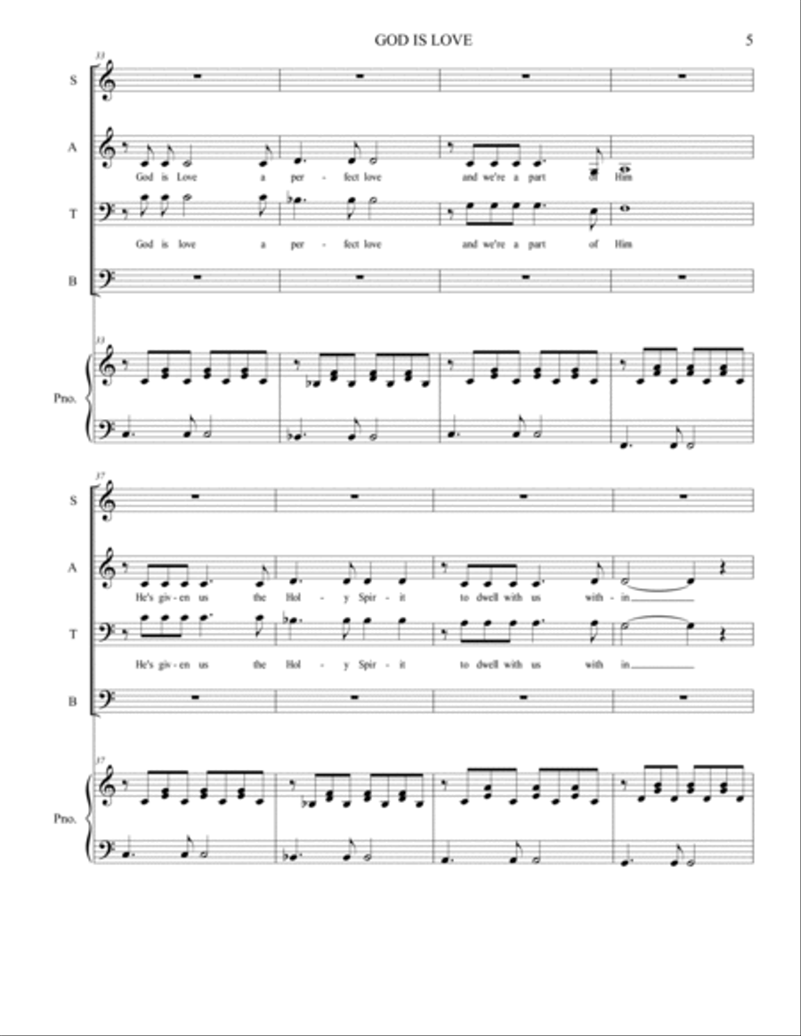 God is Love (1John 4:7-20) 4-Part scores gallery preview page 5