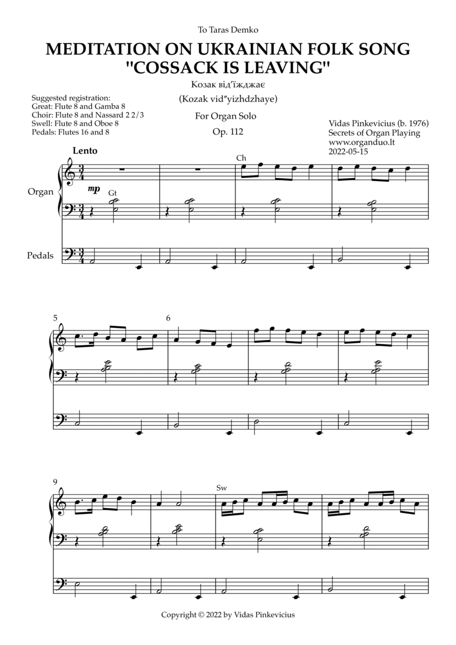 Meditation on Ukrainian Folk Song 