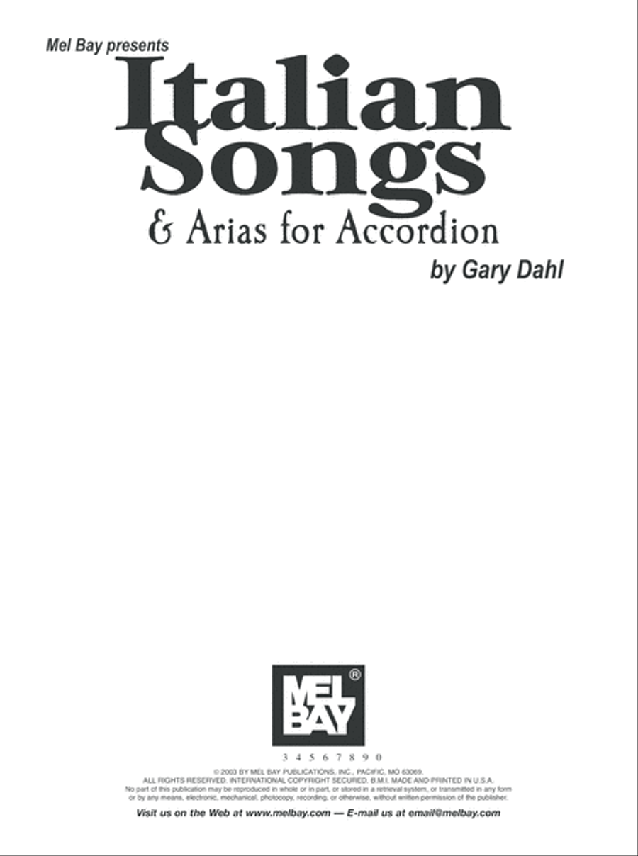 Italian Songs & Arias for Accordion Accordion scores gallery preview page 2