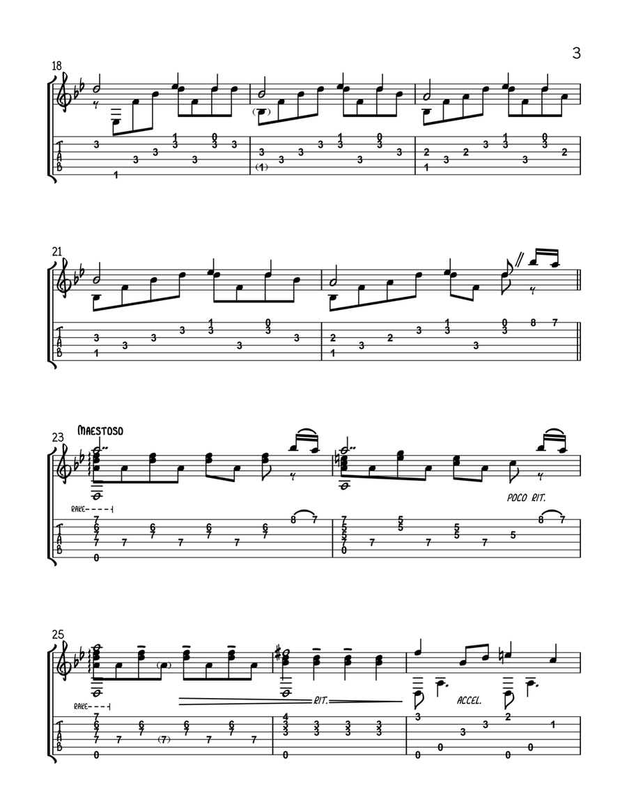 Farewell (with tab) Guitar Tablature scores gallery preview page 3