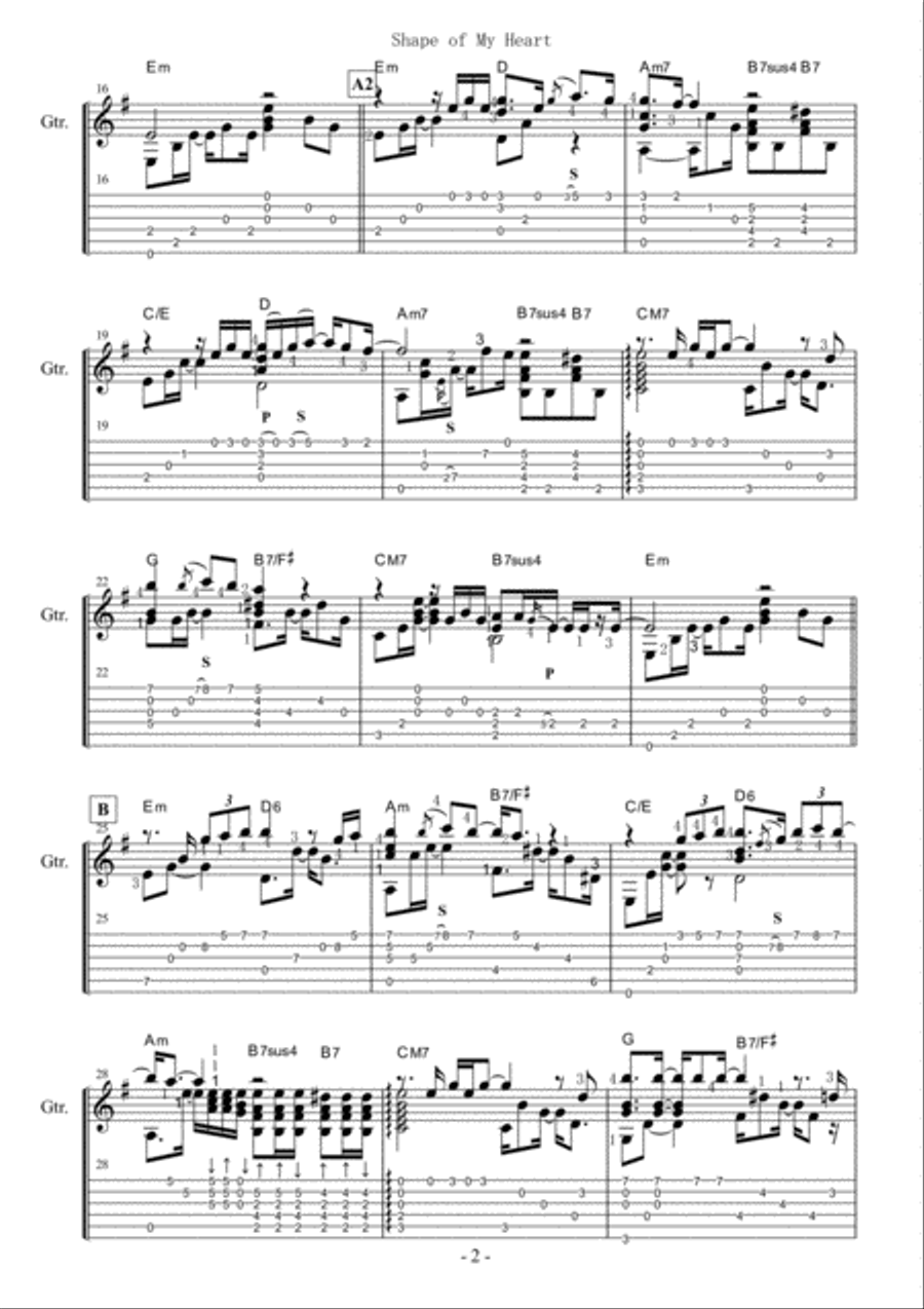 Shape Of My Heart Electric Guitar scores gallery preview page 2