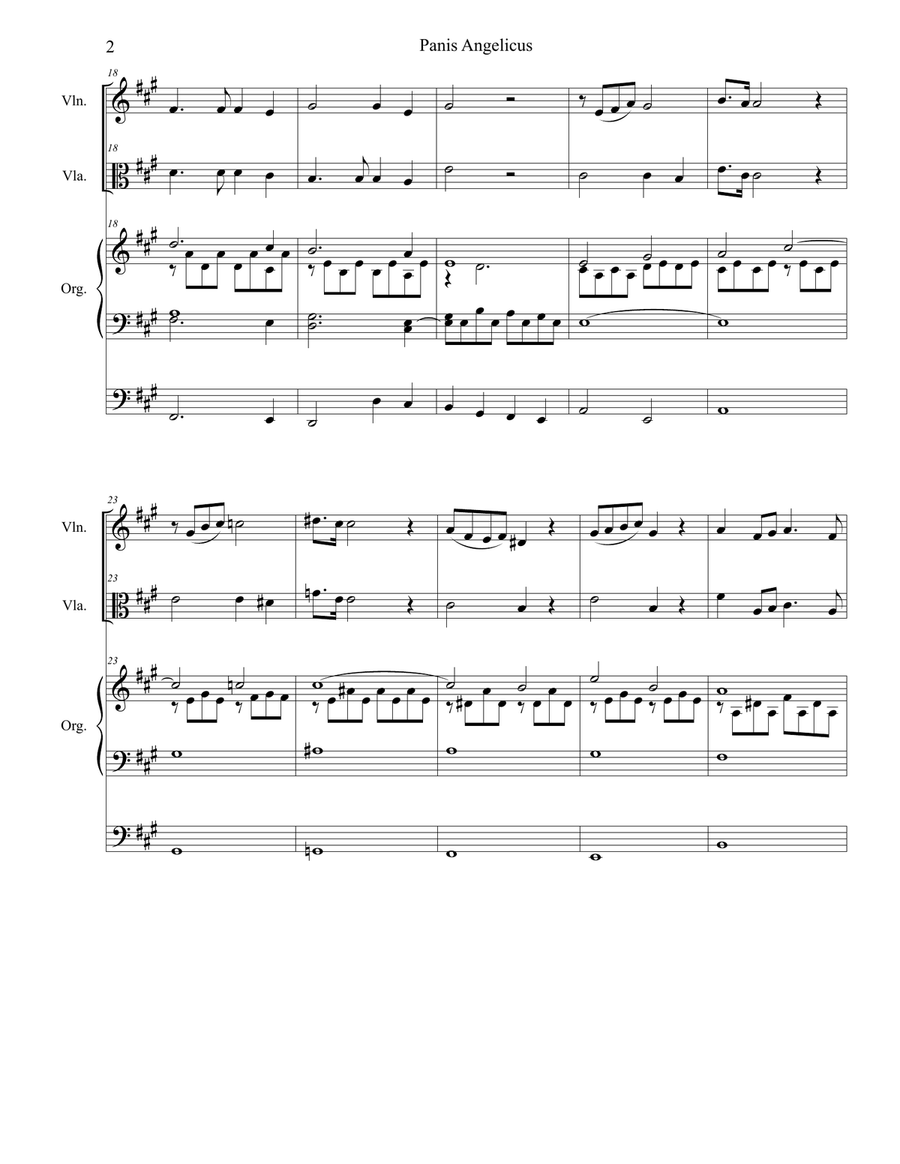 Panis Angelicus (Duet for Violin and Viola - Organ Accompaniment) String Duet scores gallery preview page 3