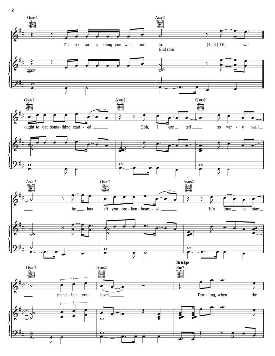 Mystery Lady Piano, Vocal, Guitar scores gallery preview page 2