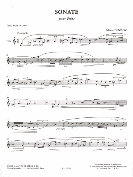 Sonate (flute Solo)