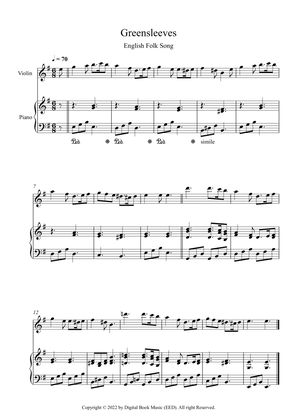 Greensleeves - English Folk Song (Violin + Piano)