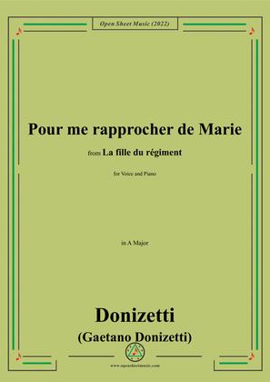 Donizetti-Pour me rapprocher de Marie,in A Major,from 'La fille du régiment',for Voice and Piano