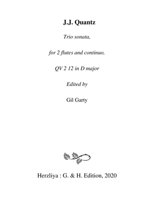 Trio sonata QV 2 12 for 2 flutes and continuo in D major