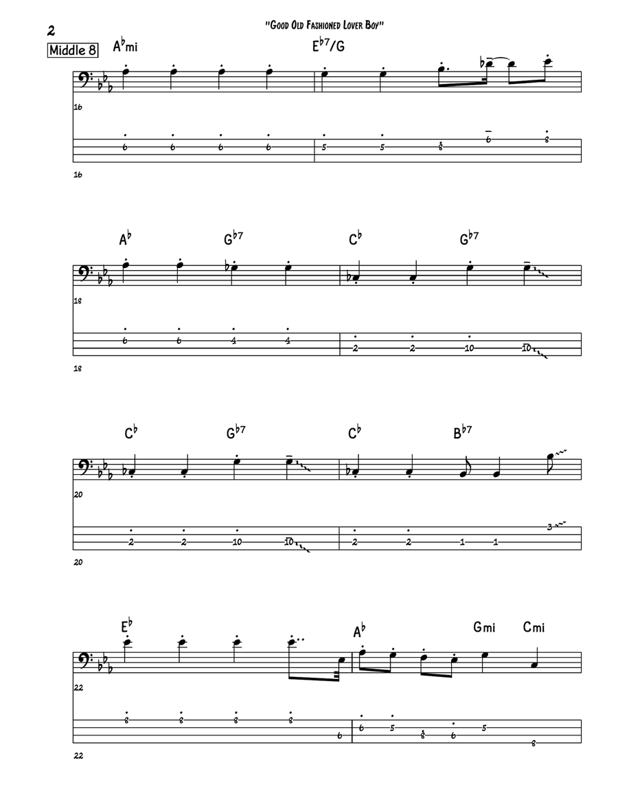 Good Old-fashioned Lover Boy Bass Guitar Tablature scores gallery preview page 2