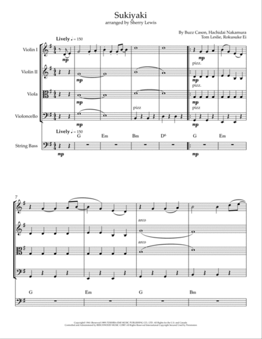 Sukiyaki String Quintet scores gallery preview page 4