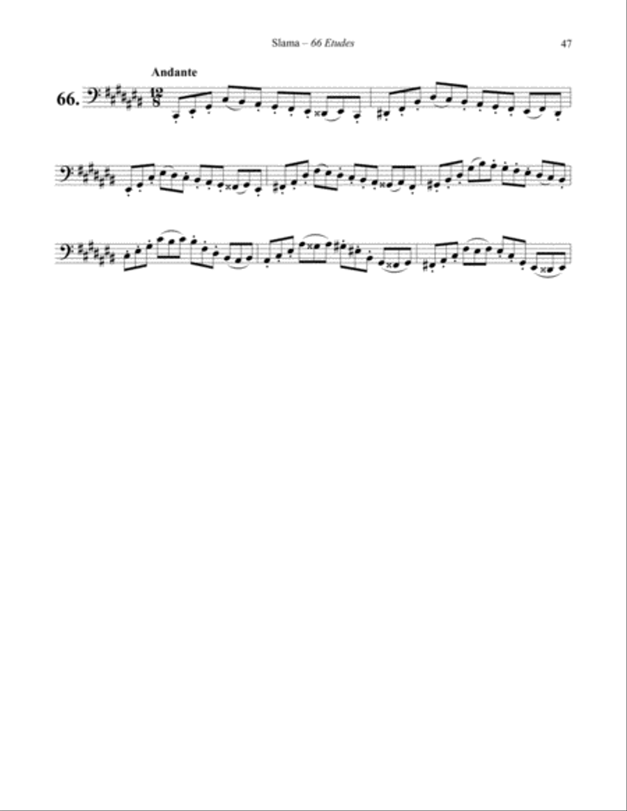 66 Etudes in all Major and Minor Keys for Tuba or Bass Trombone Trombone scores gallery preview page 6