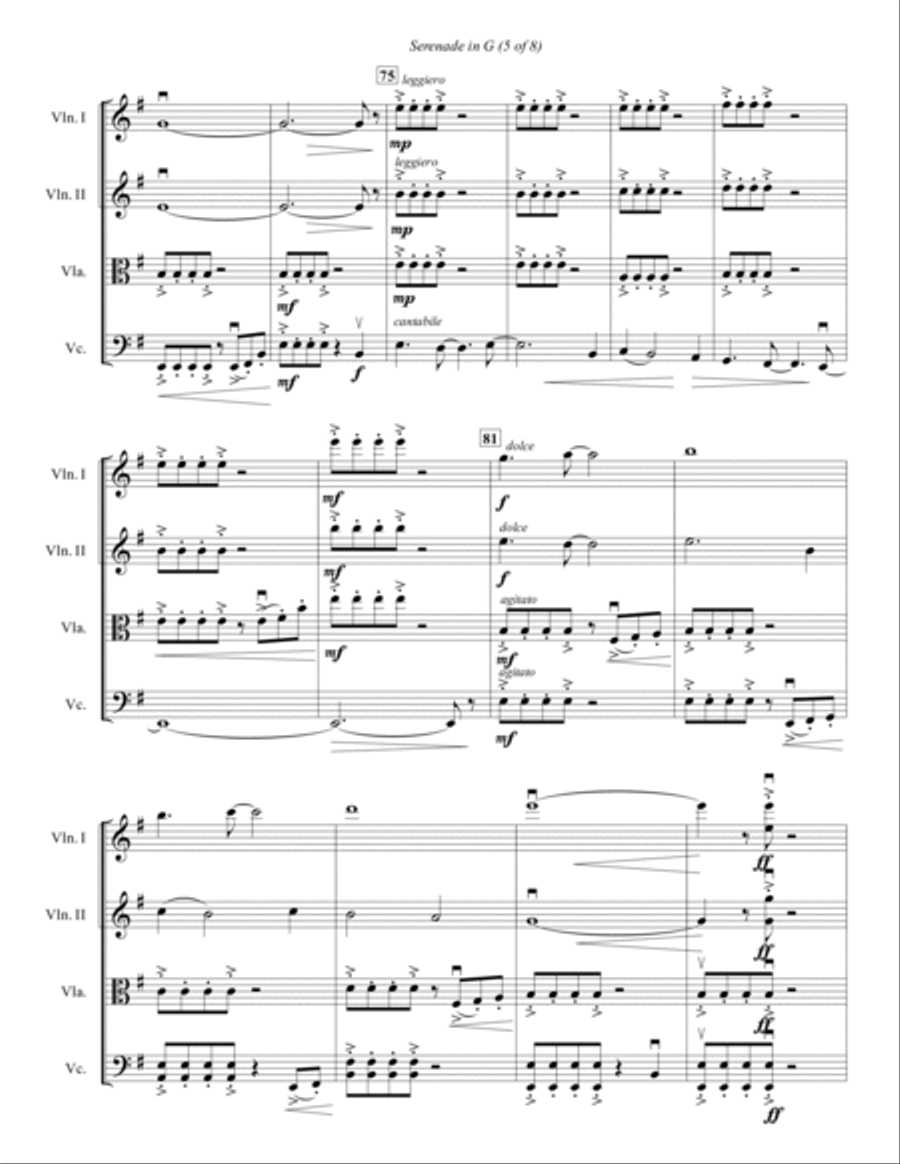 Serenade in G String Quartet scores gallery preview page 6